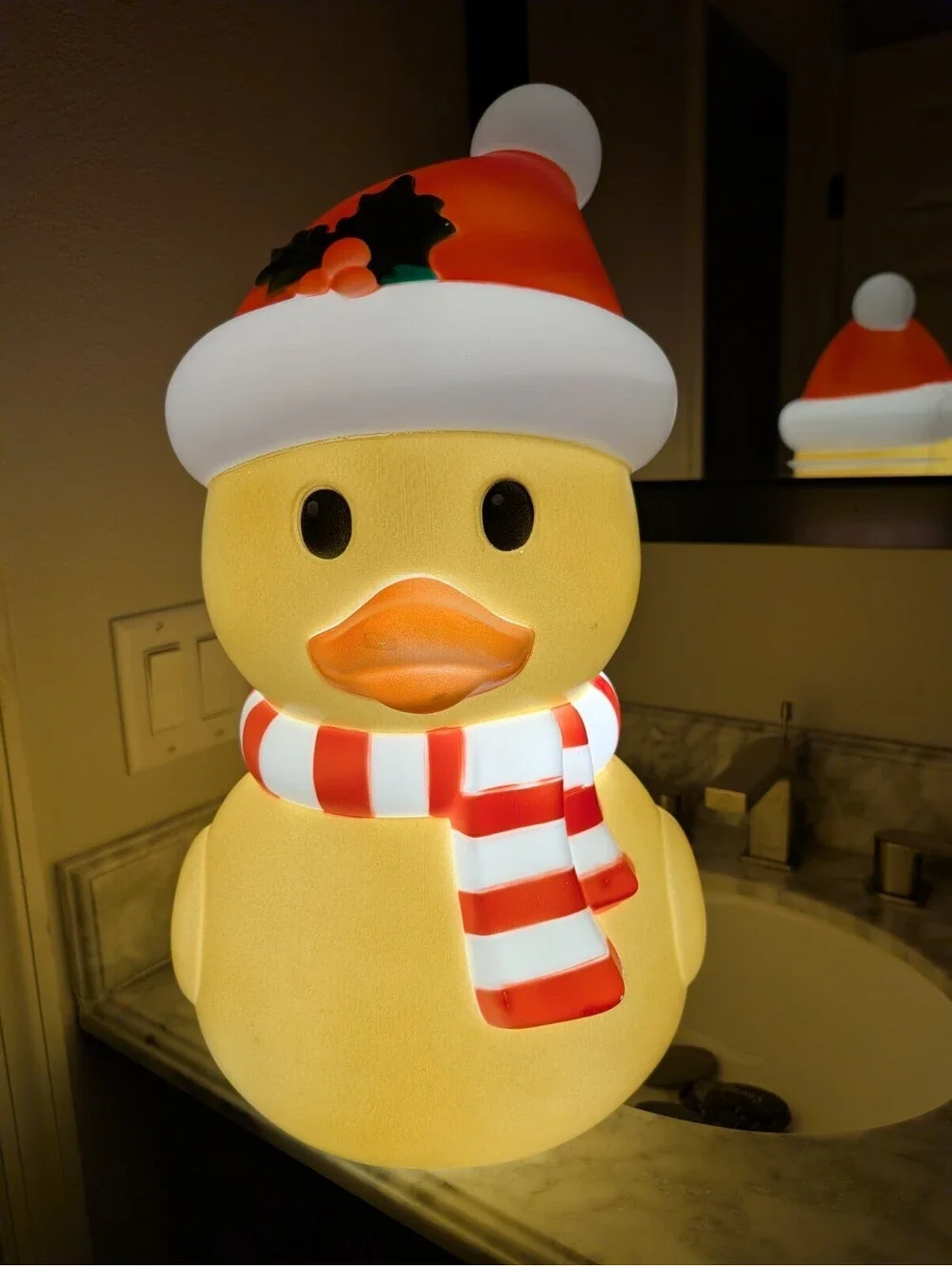 Holiday Living 22-in LED Christmas Rubber Duck Blow Mold Jeep Retro Vintage